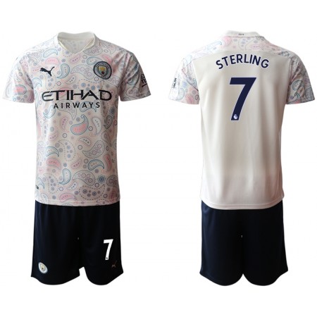 Billiga Fotbollströjor Manchester City Raheem Sterling 7 Barn Tredje tröja 2020/21 Kortärmad